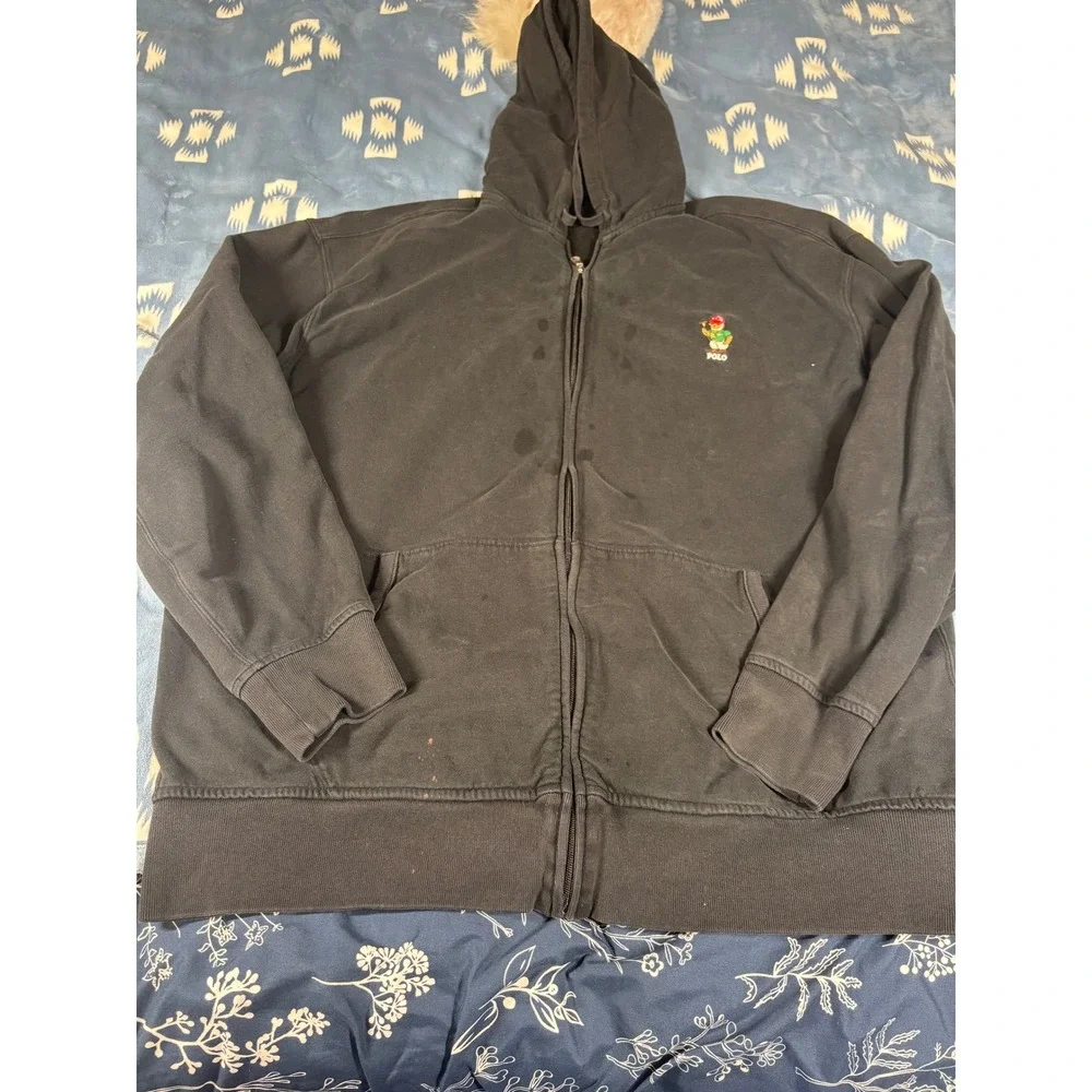 Polo Ralph Lauren Polo Bear Full Zip Hoodie Black 2XLT Tall Sweatshirt